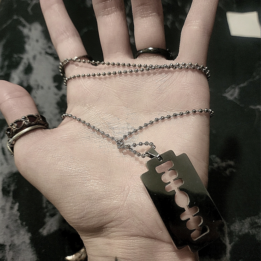 razor blade necklace